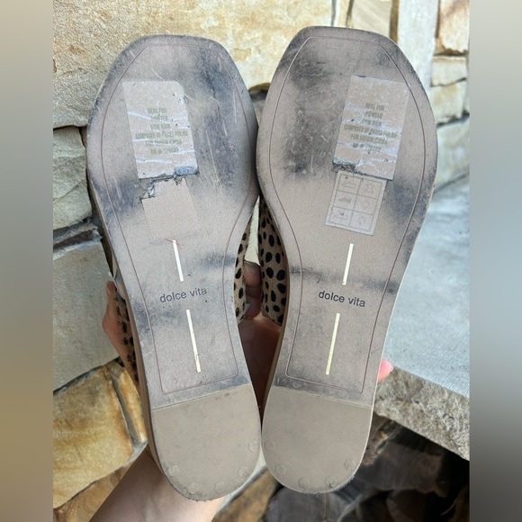 Dolce Vita Leopard calf hair square toe slide sandal Sz-6. B - Picture 7 of 9